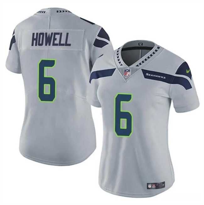 Womens Seattle Seahawks #6 Sam Howell Gray Vapor Limited Stitched Jersey Dzhi